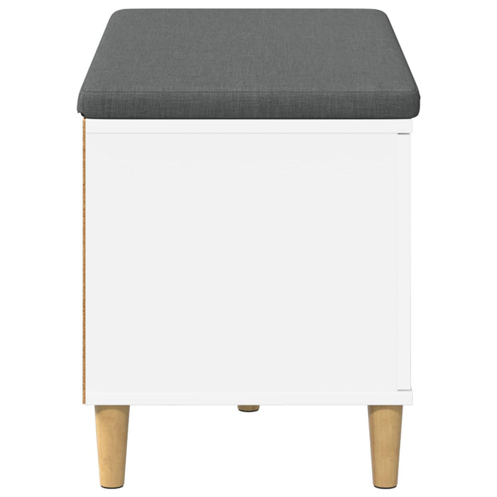 Panca per ingresso con cuscino con porta Bianco 60 x 38 x 46 cm 891528