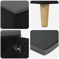 Panca per ingresso con cuscino Rovere Nero 60 x 38 x 46 cm 891529