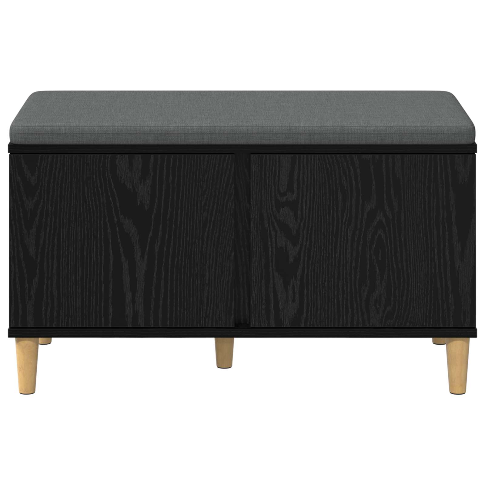 Panca per ingresso con cuscino Rovere Nero 60 x 38 x 46 cm 891529