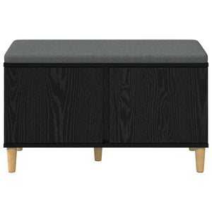 Panca per ingresso con cuscino Rovere Nero 60 x 38 x 46 cm 891529