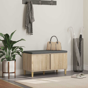 Panca per ingresso con cuscino Rovere Sonoma 60 x 38 x 46 cm 891530