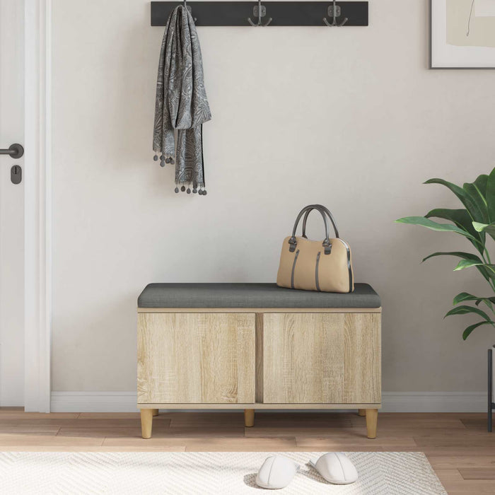 Panca per ingresso con cuscino Rovere Sonoma 60 x 38 x 46 cm 891530