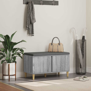 Panca per ingresso con cuscino Grigio Sonoma 60 x 38 x 46 cm 891533