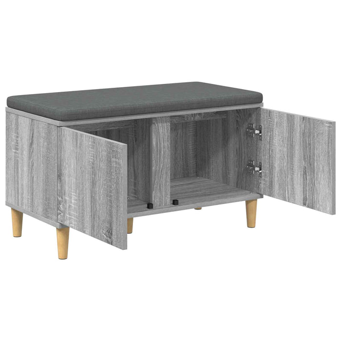 Panca per ingresso con cuscino Grigio Sonoma 60 x 38 x 46 cm 891533