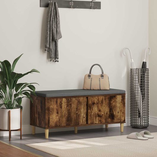Panca per ingresso con cuscino Rovere fumé 60 x 38 x 46 cm 891540