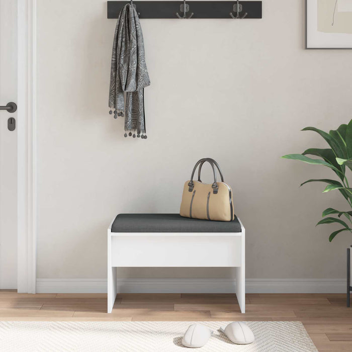 Panca per ingresso con cuscino Bianco 60 x 38 x 46 cm 891544