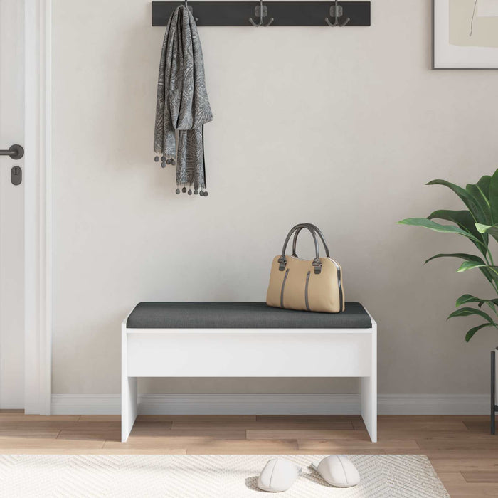 Panca per ingresso con cuscino Bianco 80 x 38 x 46 cm 891552