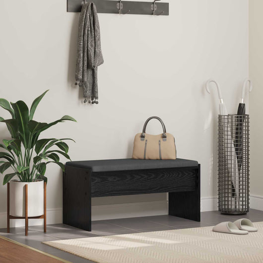 Panca per ingresso con cuscino Rovere Nero 80 x 38 x 46 cm 891553