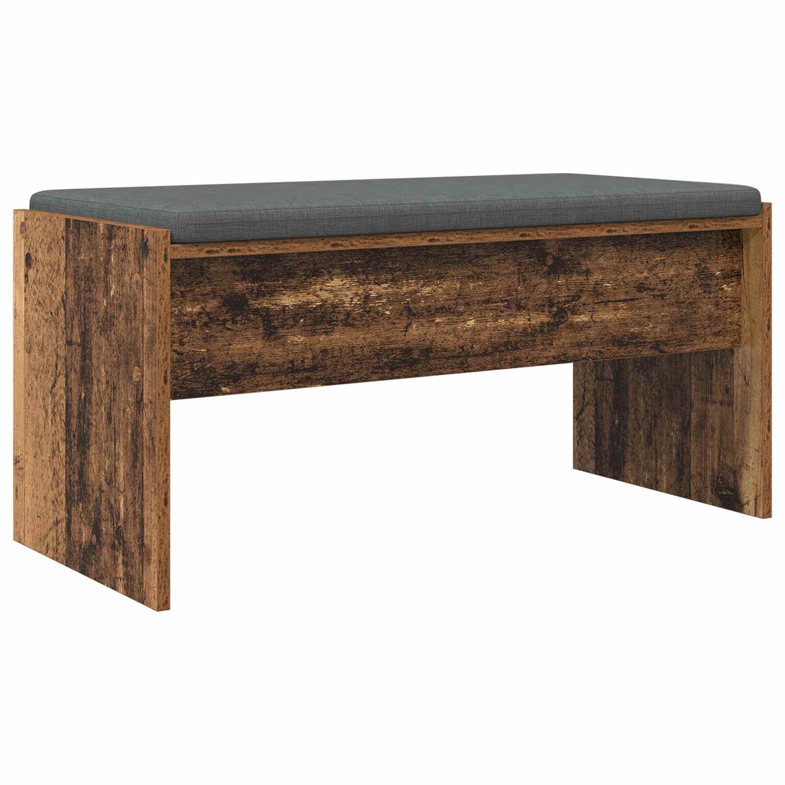 Panca per ingresso con cuscino Legno vecchio 80 x 38 x 46 cm 891558