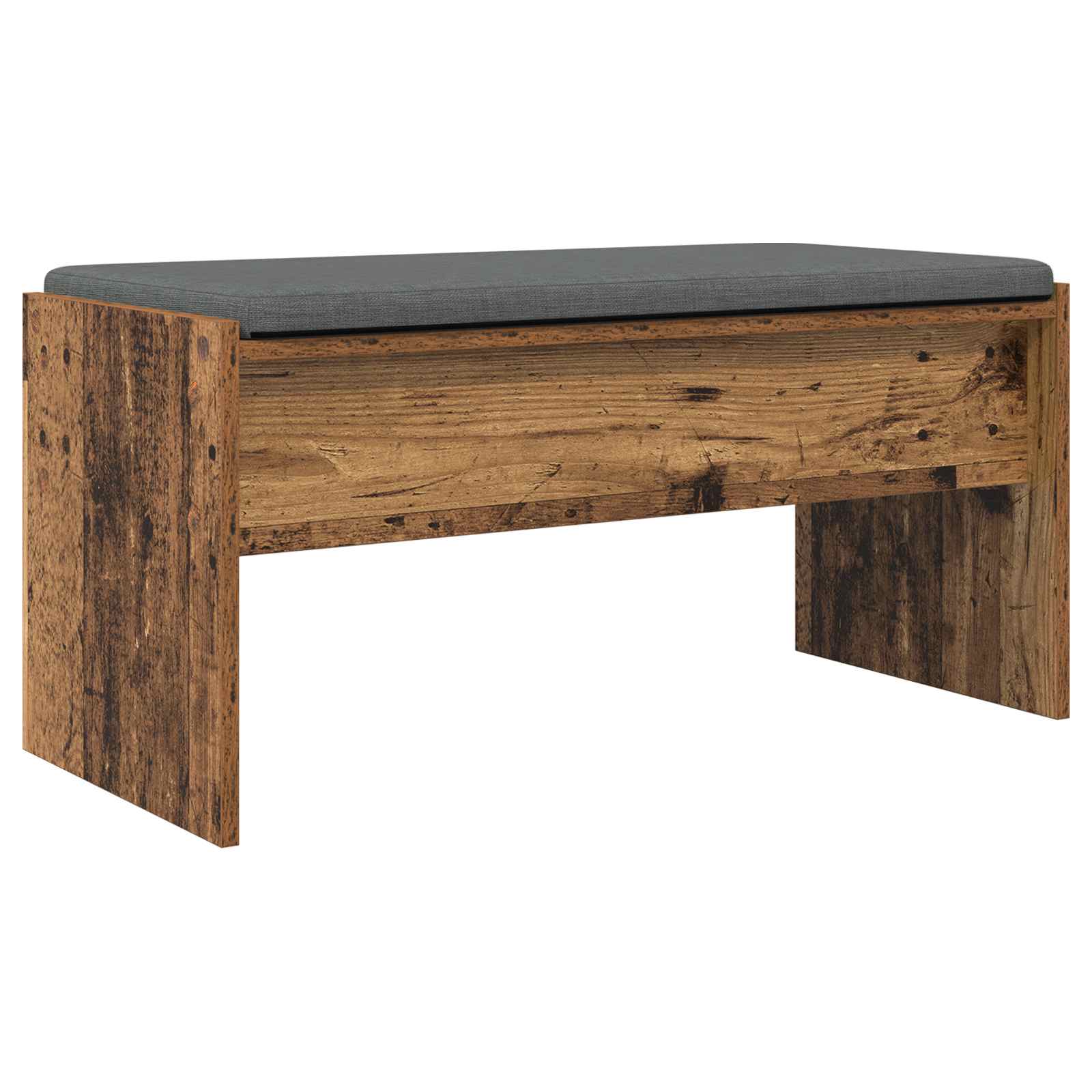 Panca per ingresso con cuscino Legno vecchio 80 x 38 x 46 cm 891558