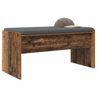 Panca per ingresso con cuscino Legno vecchio 80 x 38 x 46 cm 891558