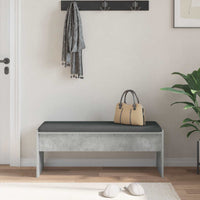 Panca per ingresso con cuscino Grigio cemento 100 x 38 x 46 cm 891563