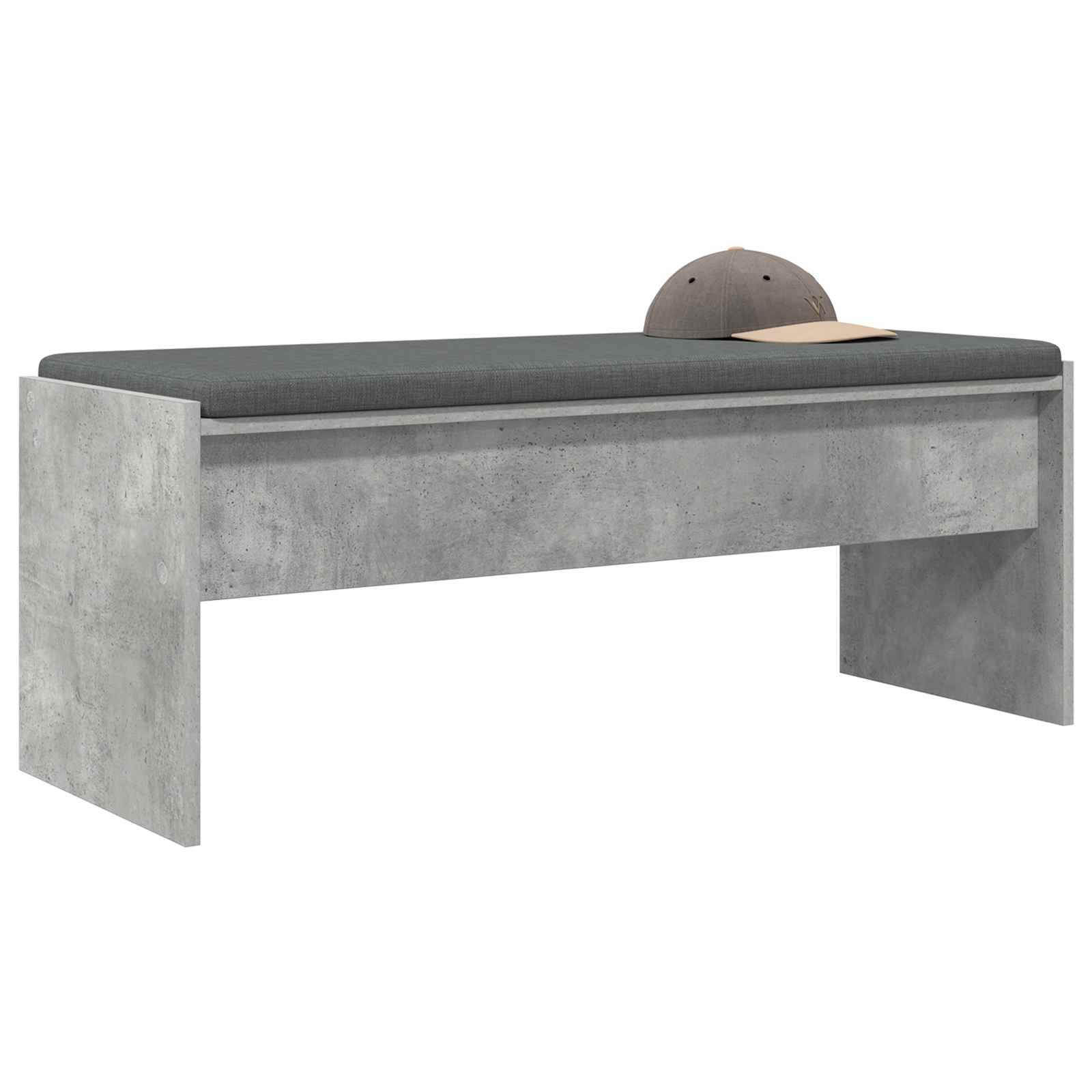 Panca per ingresso con cuscino Grigio cemento 100 x 38 x 46 cm 891563