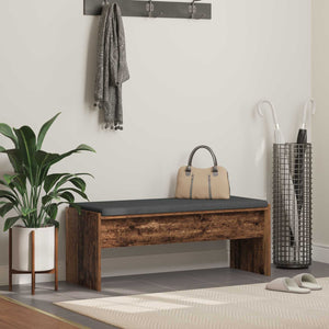Panca per ingresso con cuscino Legno vecchio 100 x 38 x 46 cm 891566