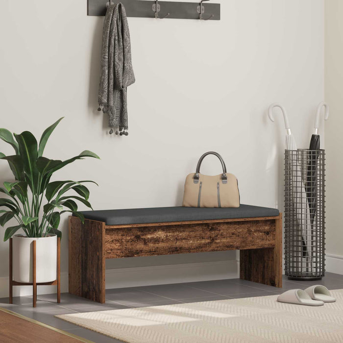 Panca per ingresso con cuscino Legno vecchio 100 x 38 x 46 cm 891566