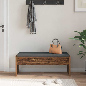 Panca per ingresso con cuscino Legno vecchio 100 x 38 x 46 cm 891566