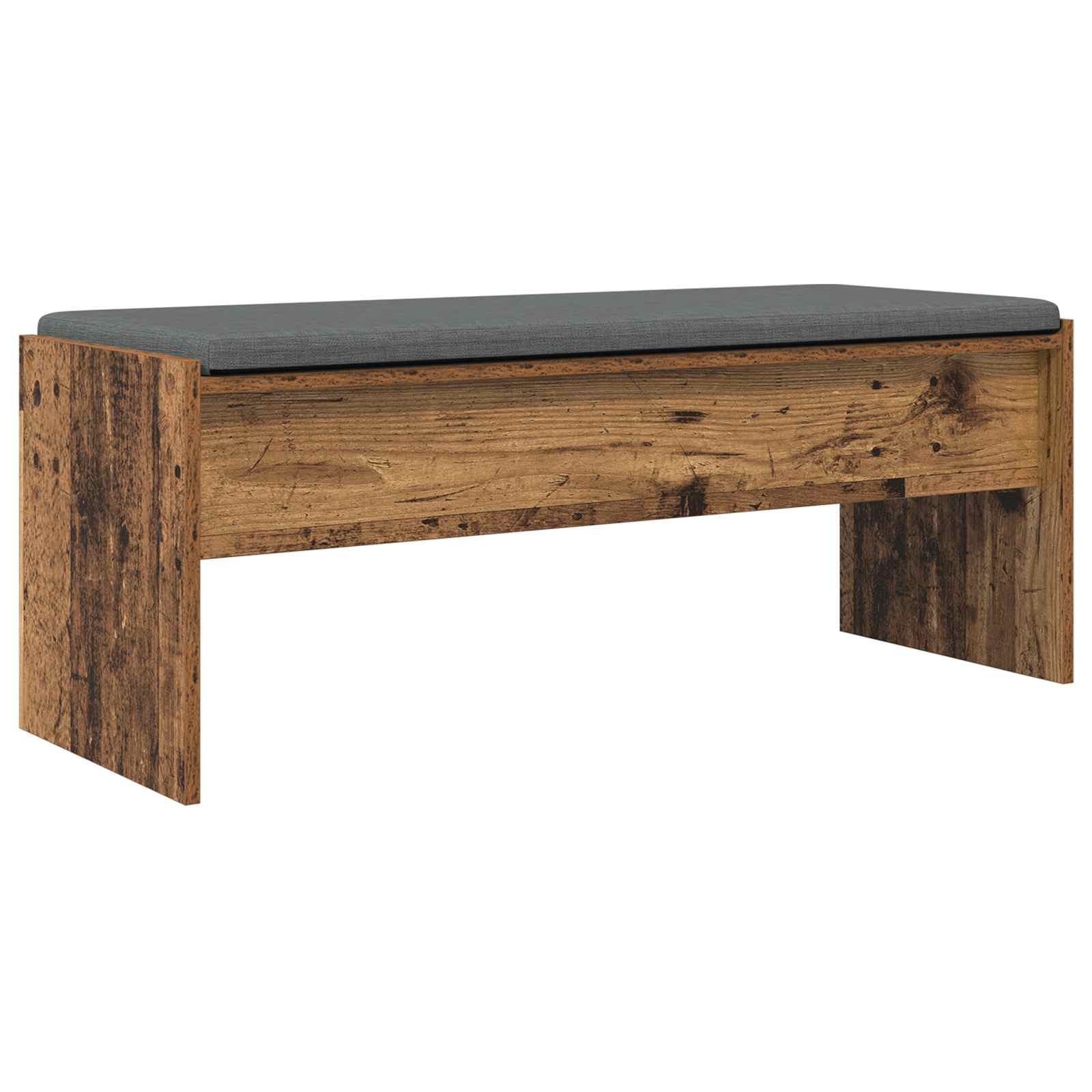 Panca per ingresso con cuscino Legno vecchio 100 x 38 x 46 cm 891566