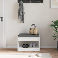 Panca per ingresso con cuscino Bianco 63 x 38 x 45 cm 891568