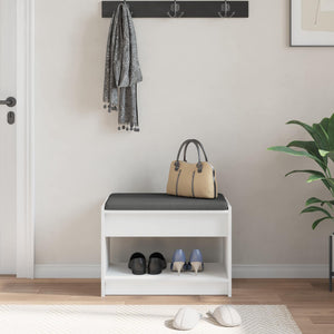 Panca per ingresso con cuscino Bianco 63 x 38 x 45 cm 891568