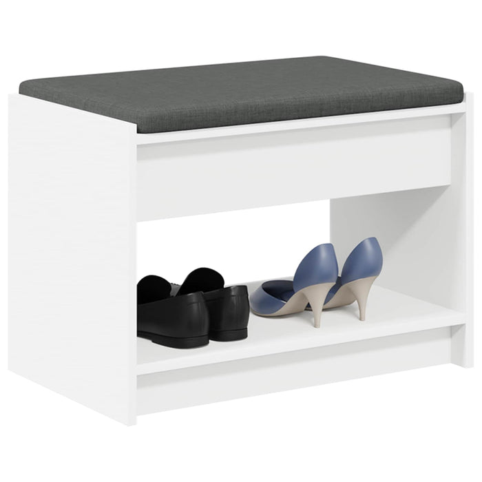 Panca per ingresso con cuscino Bianco 63 x 38 x 45 cm 891568