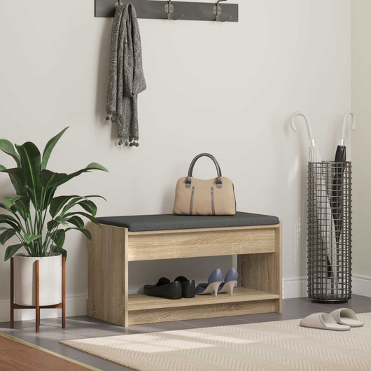 Panca per ingresso con cuscino Rovere Sonoma 83 x 38 x 45 cm 891578