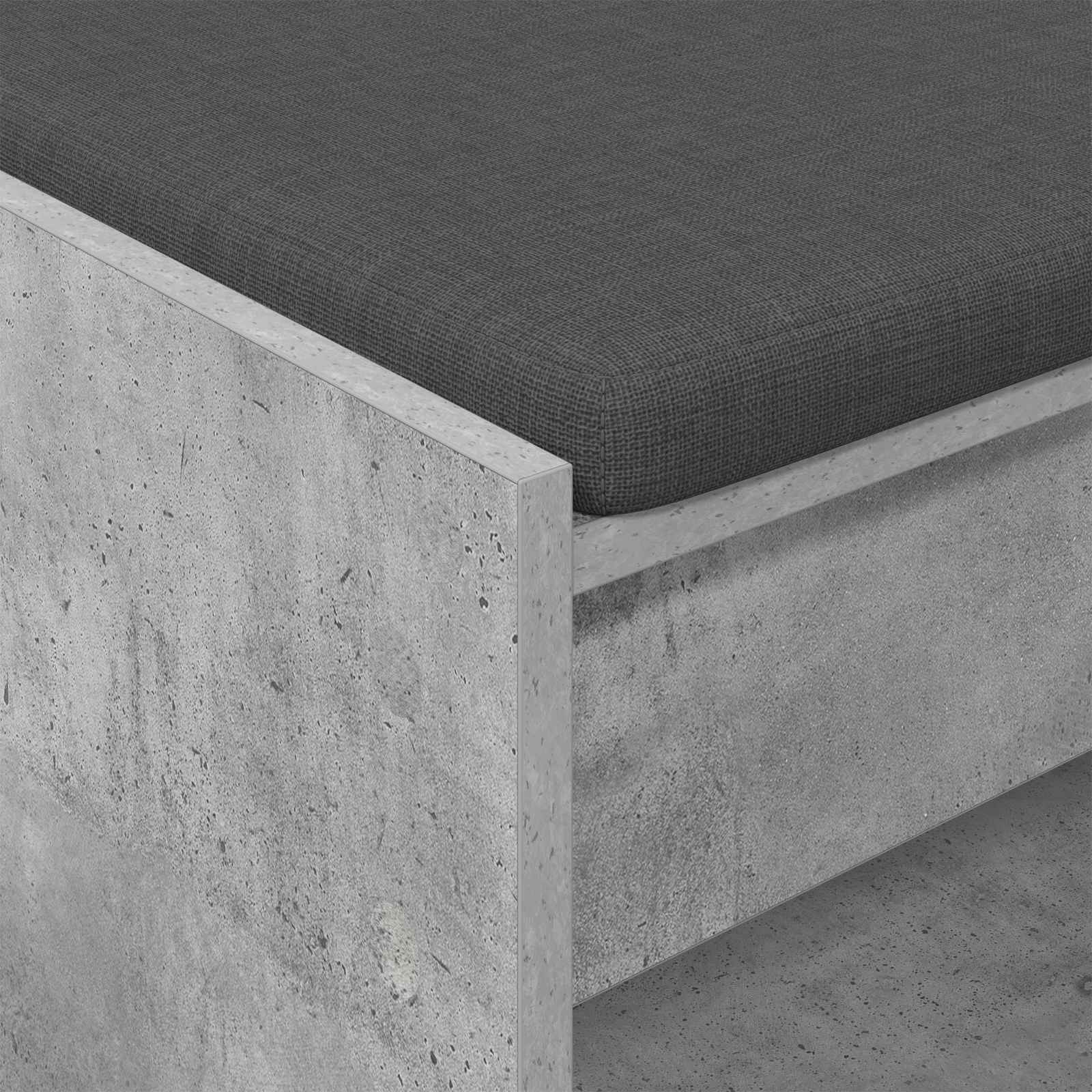 Panca per ingresso con cuscino Grigio Cemento 83 x 38 x 45 cm 891579