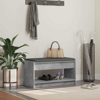 Panca per ingresso con cuscino Grigio Cemento 83 x 38 x 45 cm 891579