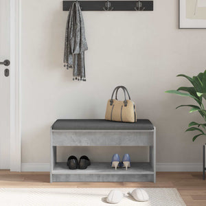 Panca per ingresso con cuscino Grigio Cemento 83 x 38 x 45 cm 891579
