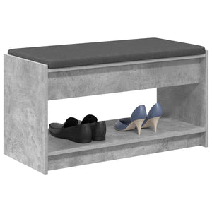 Panca per ingresso con cuscino Grigio Cemento 83 x 38 x 45 cm 891579