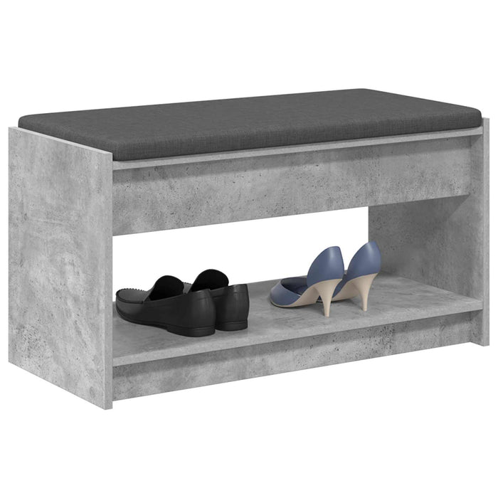 Panca per ingresso con cuscino Grigio Cemento 83 x 38 x 45 cm 891579