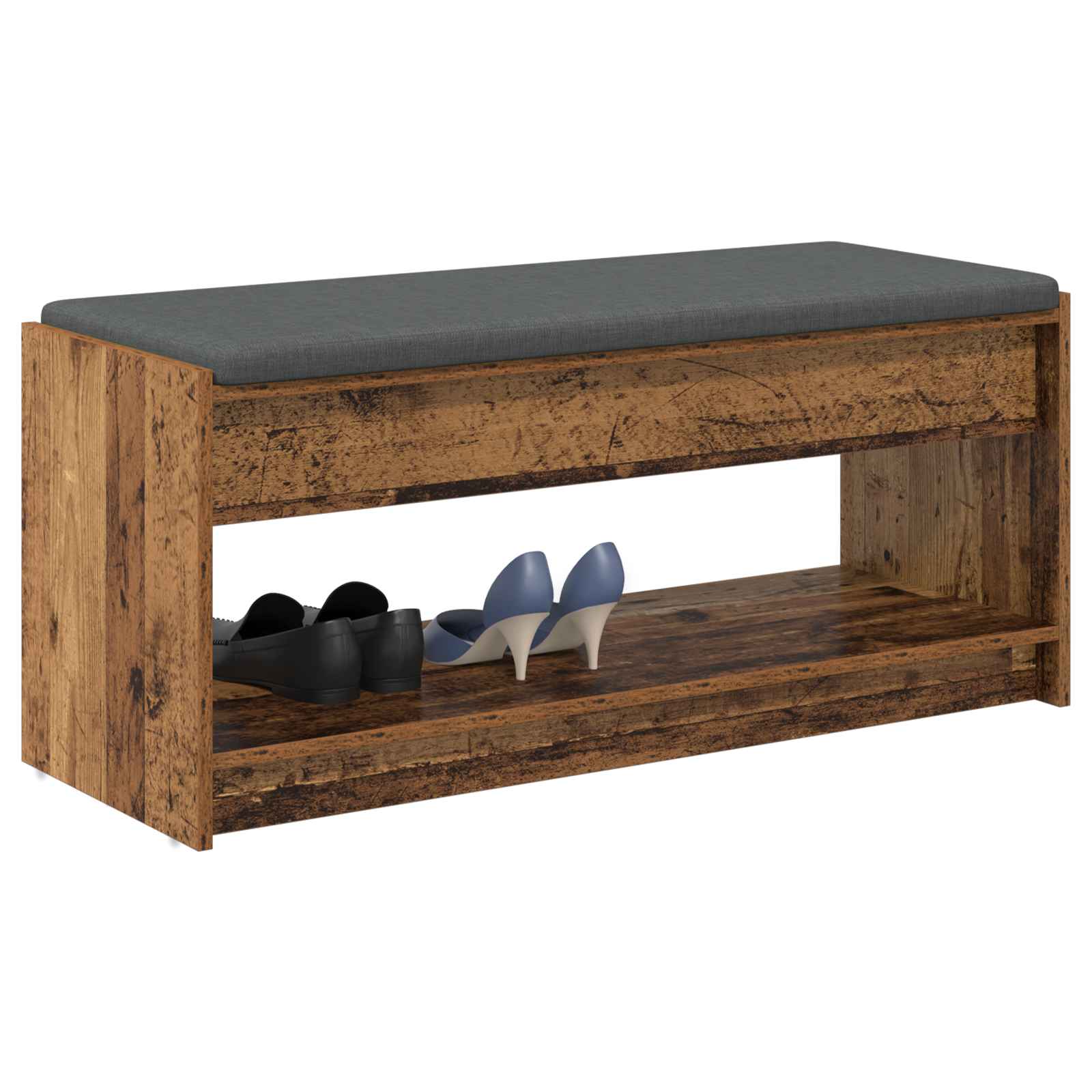 Panca per ingresso con cuscino Legno vecchio 103 x 38 x 45 cm 891590