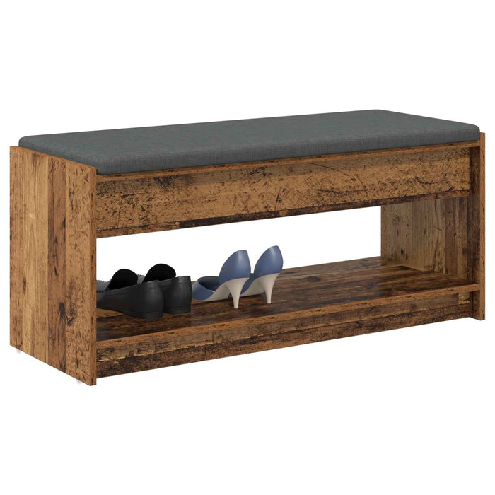 Panca per ingresso con cuscino Legno vecchio 103 x 38 x 45 cm 891590