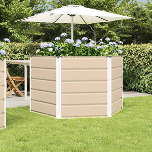 Fioriera-Vaso-Contenitore per Piante Avorio 129 x 129 x 75 cm Acciaio