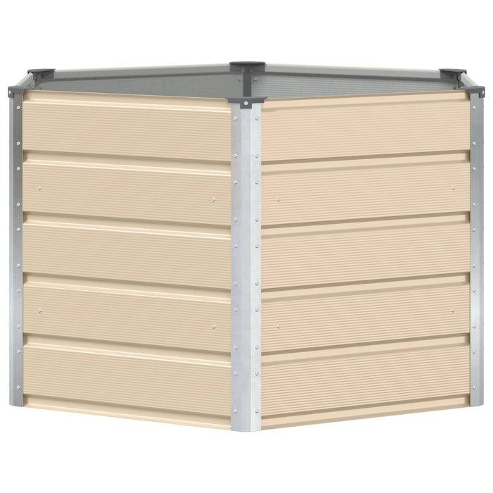 Fioriera-Vaso-Contenitore per Piante Avorio 129 x 129 x 75 cm Acciaio