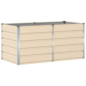 Fioriera-Vaso-Contenitore per Piante Avorio 160 x 80 x 75 cm Acciaio