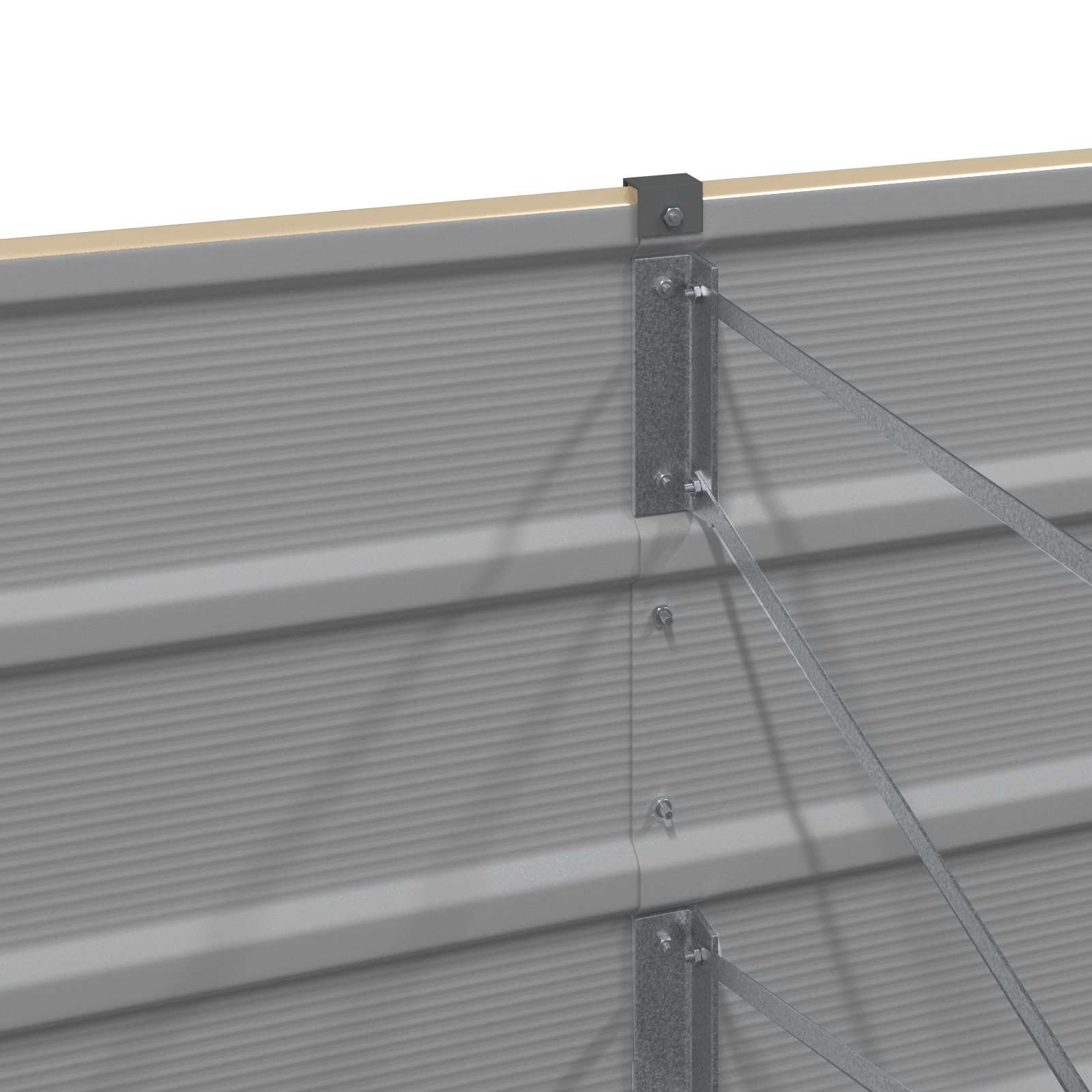 Fioriera Avorio 240 x 80 x 45 cm Acciaio 42018090