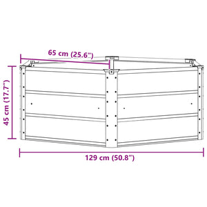 Fioriera-Vaso da Esterno-Contenitore per Piante Grigio chiaro 129 x 129 x 45 cm Acciaio