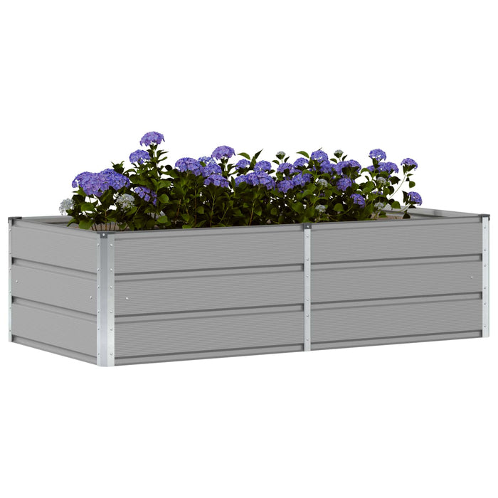 Fioriera-Vaso da Esterno-Contenitore per Piante Grigio chiaro 160 x 80 x 45 cm Acciaio