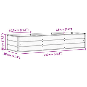 Fioriera Grigio chiaro 240 x 80 x 45 cm Acciaio 42018142