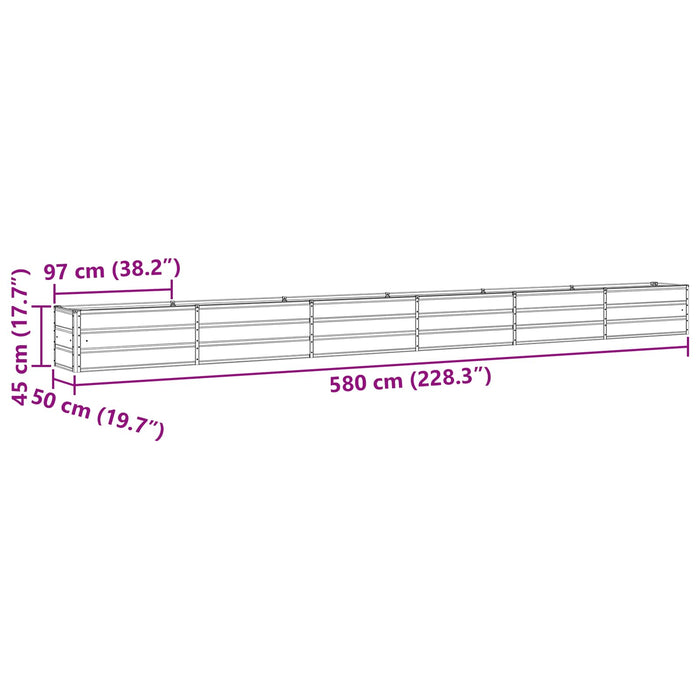 Fioriera Grigio chiaro 480 x 50 x 45 cm Acciaio zincato 42018160