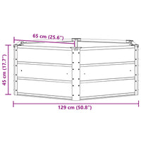 Fioriera-Vaso-Contenitore per Piante Antracite 129 x 129 x 45 cm Acciaio