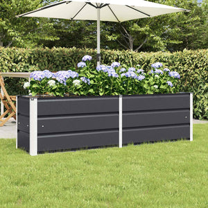 Fioriera-Vaso-Contenitore per Piante Antracite 160 x 40 x 45 cm Acciaio