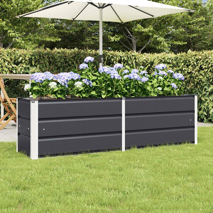 Fioriera-Vaso-Contenitore per Piante Antracite 160 x 40 x 45 cm Acciaio