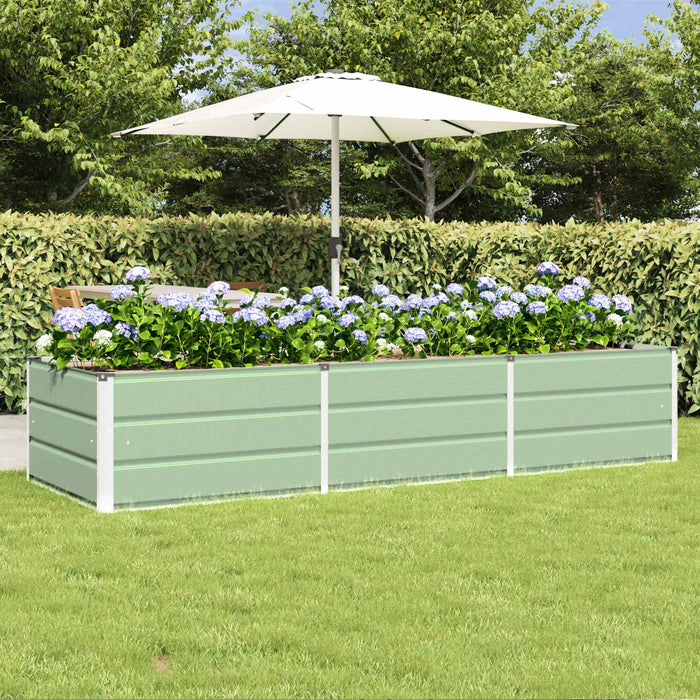 Fioriera-Vaso-Contenitore per Piante Verde 240 x 80 x 45 cm Acciaio