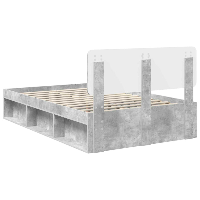 Struttura del letto Grigio Concretè 135 x 190 cm Pino massello 3412090