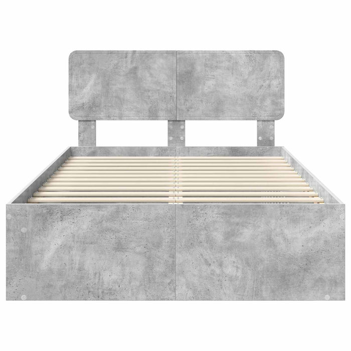 Struttura del letto Grigio Concretè 135 x 190 cm Pino massello 3412090