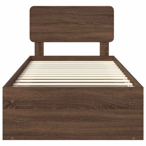 Struttura del letto Rovere Marrone 90 x 190 cm Pino massello 3412138