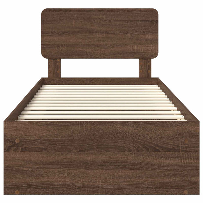 Struttura del letto Rovere Marrone 90 x 190 cm Pino massello 3412138