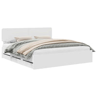 Struttura del letto Bianco 200 x 200 cm Legno Ingegnerizzato 3412150