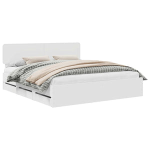 Struttura del letto Bianco 200 x 200 cm Legno Ingegnerizzato 3412150